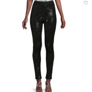 NWT Glitzy BCBGMaxazria Black Sequin Leggings